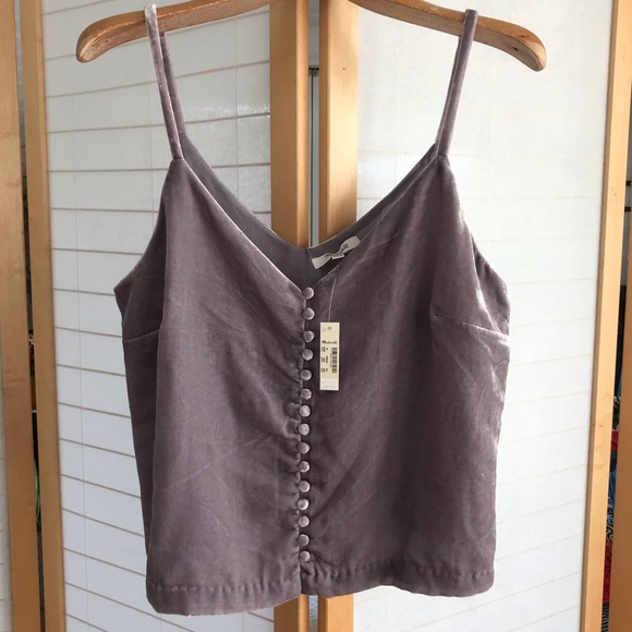 Madewell Tops - Sz 10 Madewell velvet button up cami lavender